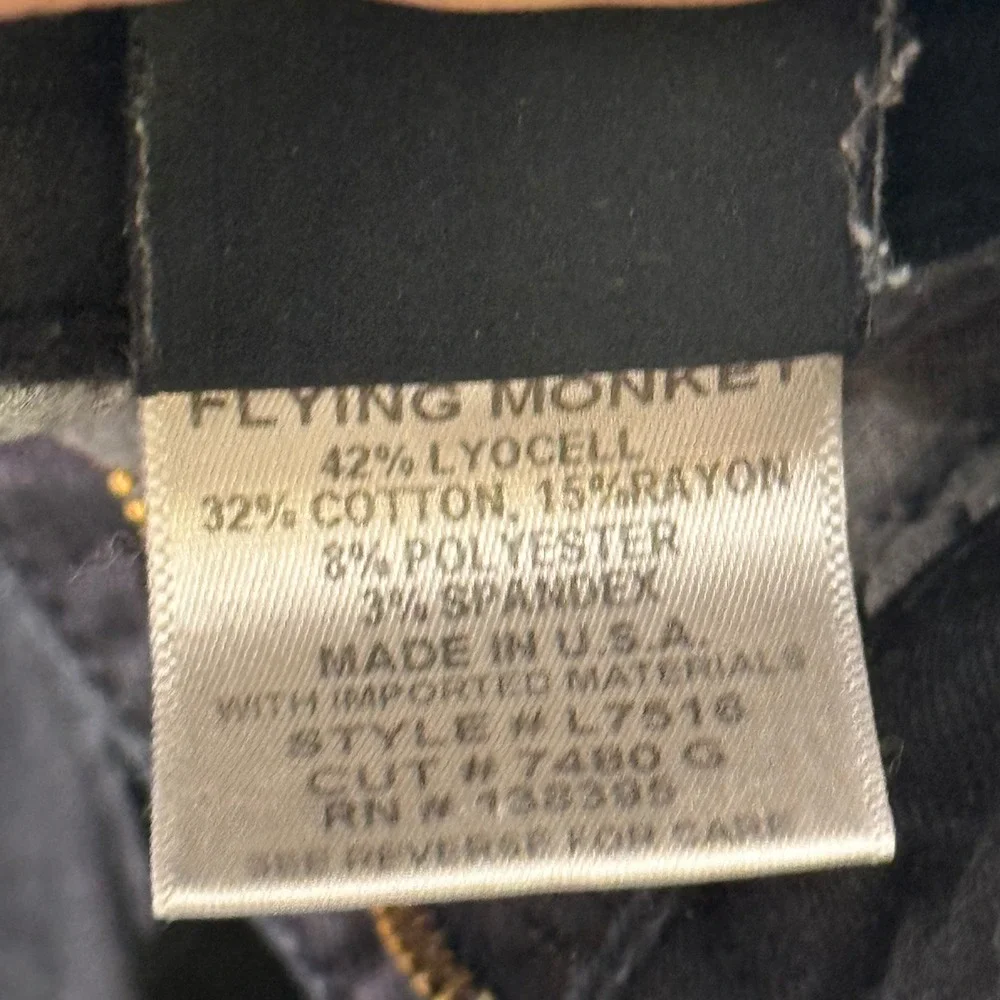 Flying Monkey High Rise Ankle Skinny Jeans‎ Size 27 Black Denim Pants - Picture 5 of 13